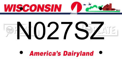 N027SZ Wisconsin License Plate