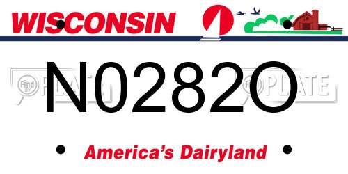 N0282O Wisconsin License Plate