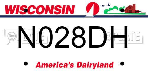 N028DH Wisconsin License Plate