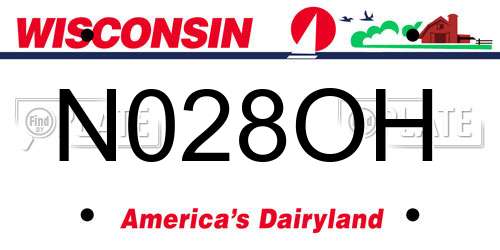 N028OH Wisconsin License Plate