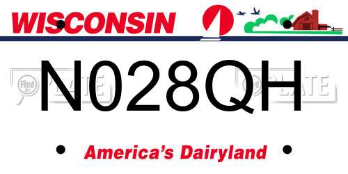 N028QH Wisconsin License Plate