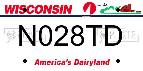 N028TD Wisconsin License Plate