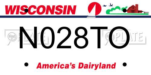 N028TO Wisconsin License Plate