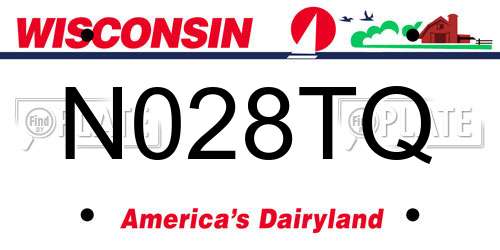 N028TQ Wisconsin License Plate