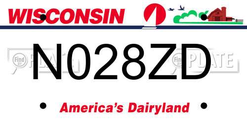 N028ZD Wisconsin License Plate