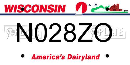 N028ZO Wisconsin License Plate