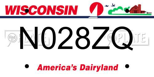 N028ZQ Wisconsin License Plate