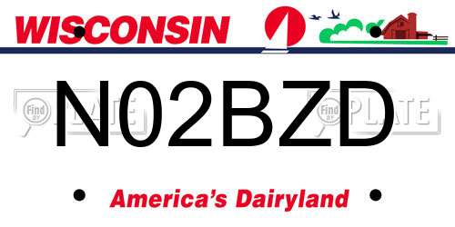 N02BZD Wisconsin License Plate