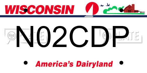 N02CDP Wisconsin License Plate