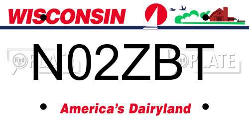 N02ZBT Wisconsin License Plate