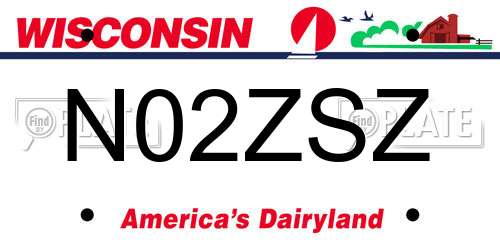 N02ZSZ Wisconsin License Plate