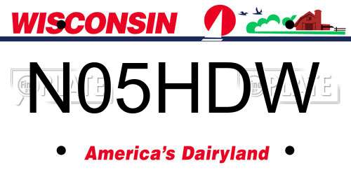N05HDW Wisconsin License Plate