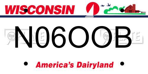 N06OOB Wisconsin License Plate