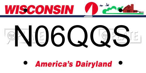 N06QQS Wisconsin License Plate
