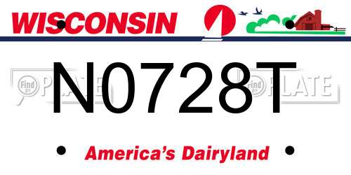 N0728T Wisconsin License Plate