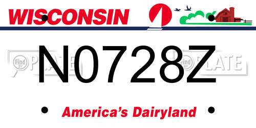 N0728Z Wisconsin License Plate