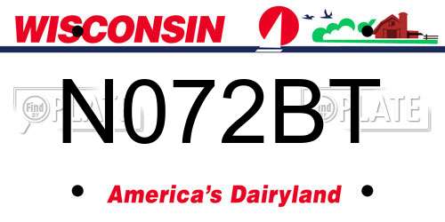 N072BT Wisconsin License Plate