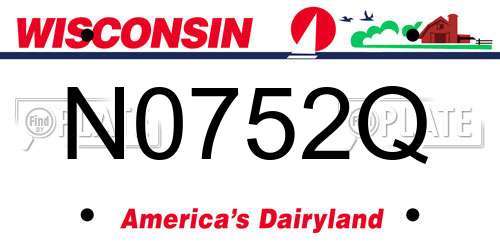N0752Q Wisconsin License Plate