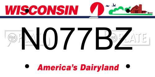 N077BZ Wisconsin License Plate