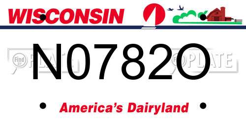N0782O Wisconsin License Plate