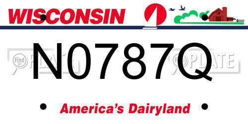 N0787Q Wisconsin License Plate