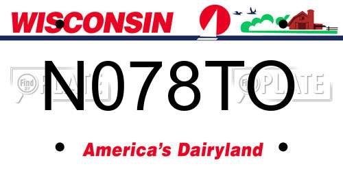 N078TO Wisconsin License Plate
