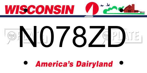N078ZD Wisconsin License Plate