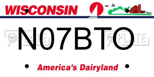 N07BTO Wisconsin License Plate