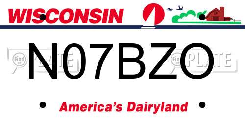 N07BZO Wisconsin License Plate