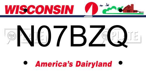 N07BZQ Wisconsin License Plate