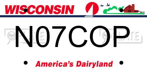 N07COP Wisconsin License Plate