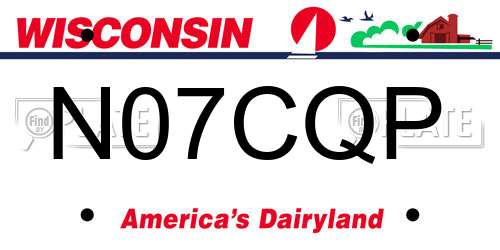 N07CQP Wisconsin License Plate
