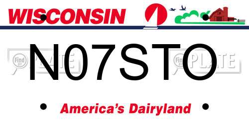N07STO Wisconsin License Plate