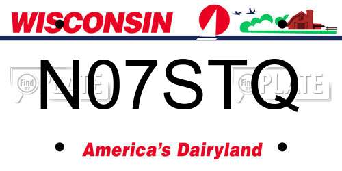 N07STQ Wisconsin License Plate