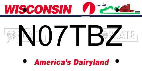 N07TBZ Wisconsin License Plate
