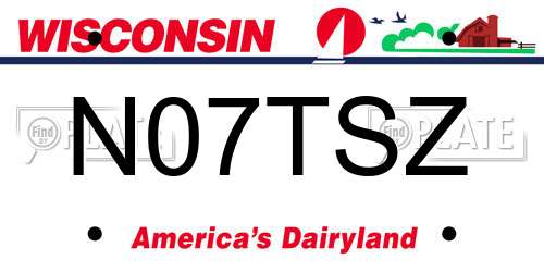 N07TSZ Wisconsin License Plate