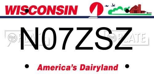 N07ZSZ Wisconsin License Plate