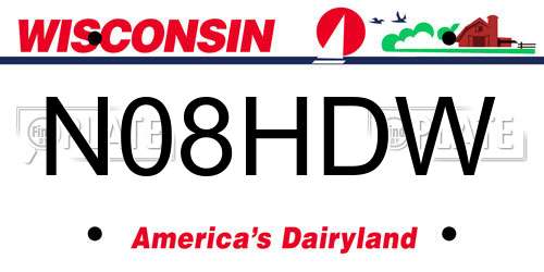 N08HDW Wisconsin License Plate
