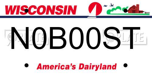 N0B00ST Wisconsin License Plate