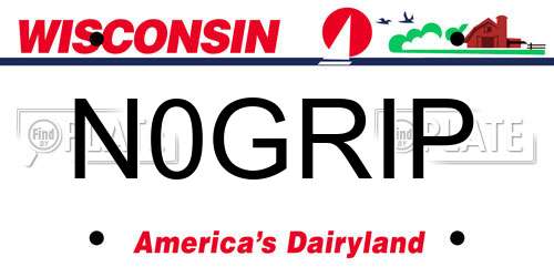 N0GRIP Wisconsin License Plate