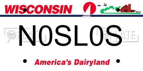 N0SL0S Wisconsin License Plate