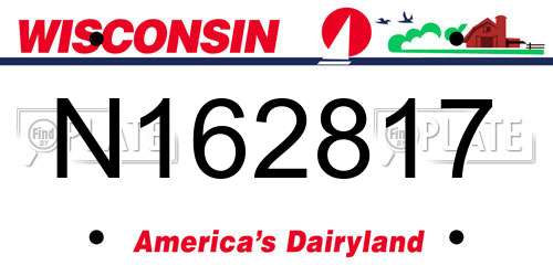 N162817 Wisconsin License Plate