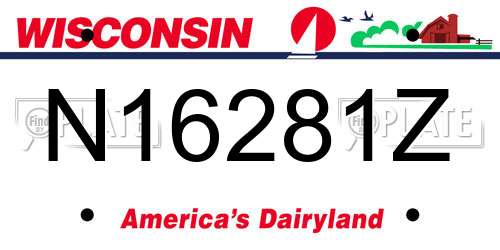 N16281Z Wisconsin License Plate