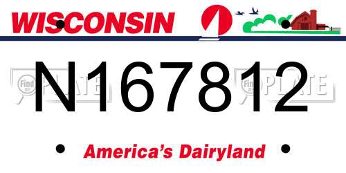 N167812 Wisconsin License Plate