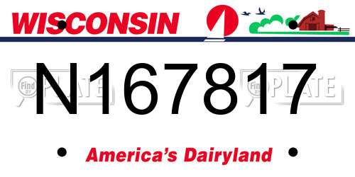 N167817 Wisconsin License Plate