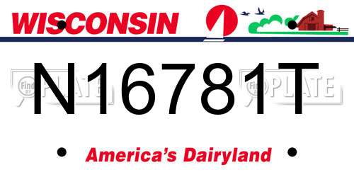 N16781T Wisconsin License Plate
