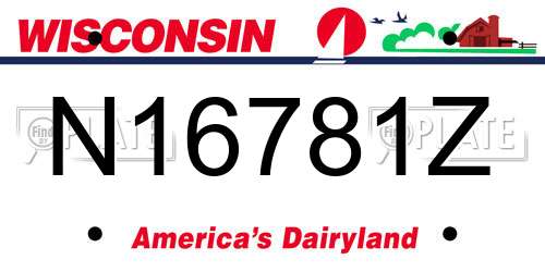 N16781Z Wisconsin License Plate