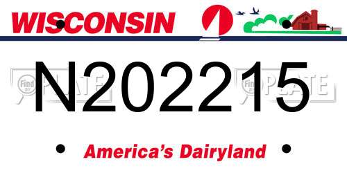 N202215 Wisconsin License Plate