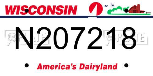 N207218 Wisconsin License Plate