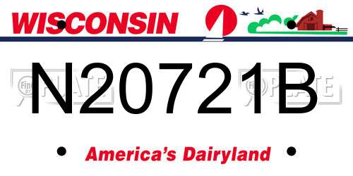 N20721B Wisconsin License Plate